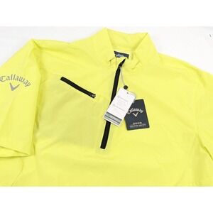 Callaway Weather Series 1/4 Zip Golf Rain Shirt Performance Mens LG Yellow